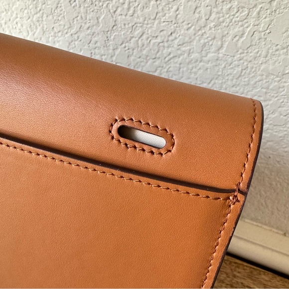 Gold Brown Verso 25 Foldover Convertible Crossbody Bag Halzan Saddle S10 - Picture 9 of 16